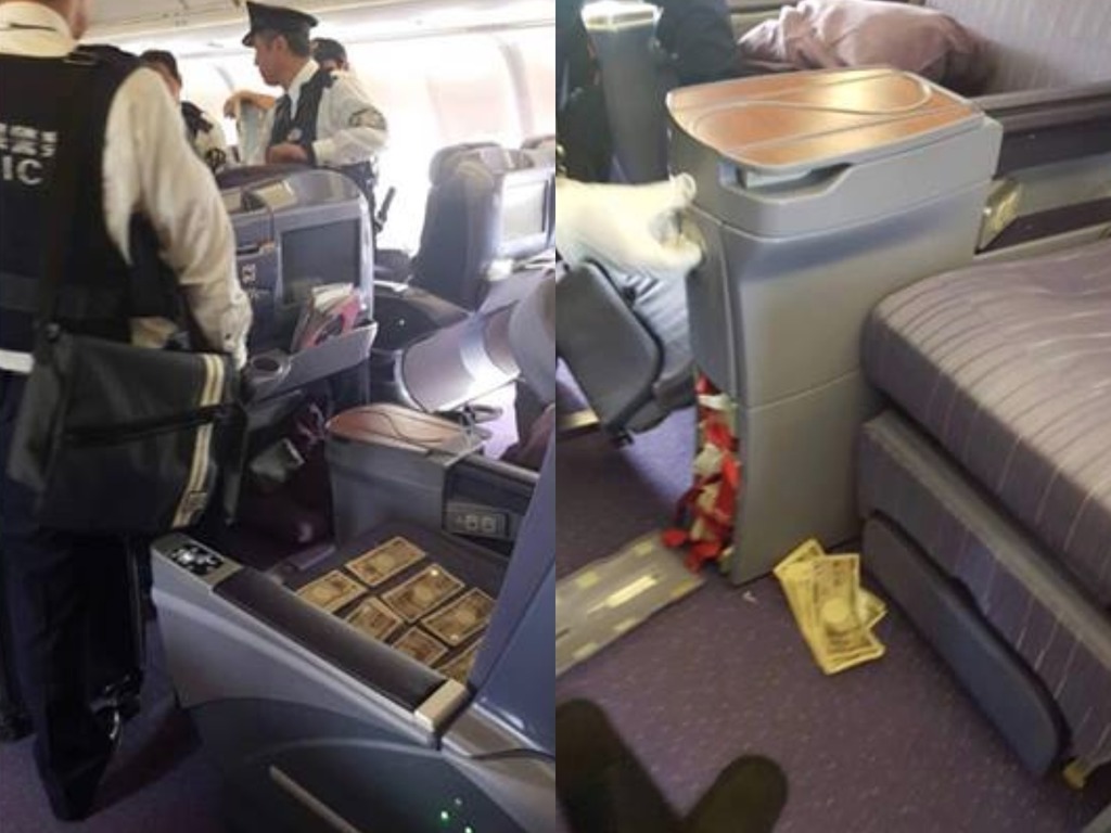 商務艙乘客 64 萬日元現金離奇失竊！隔鄰座椅發現大量現金