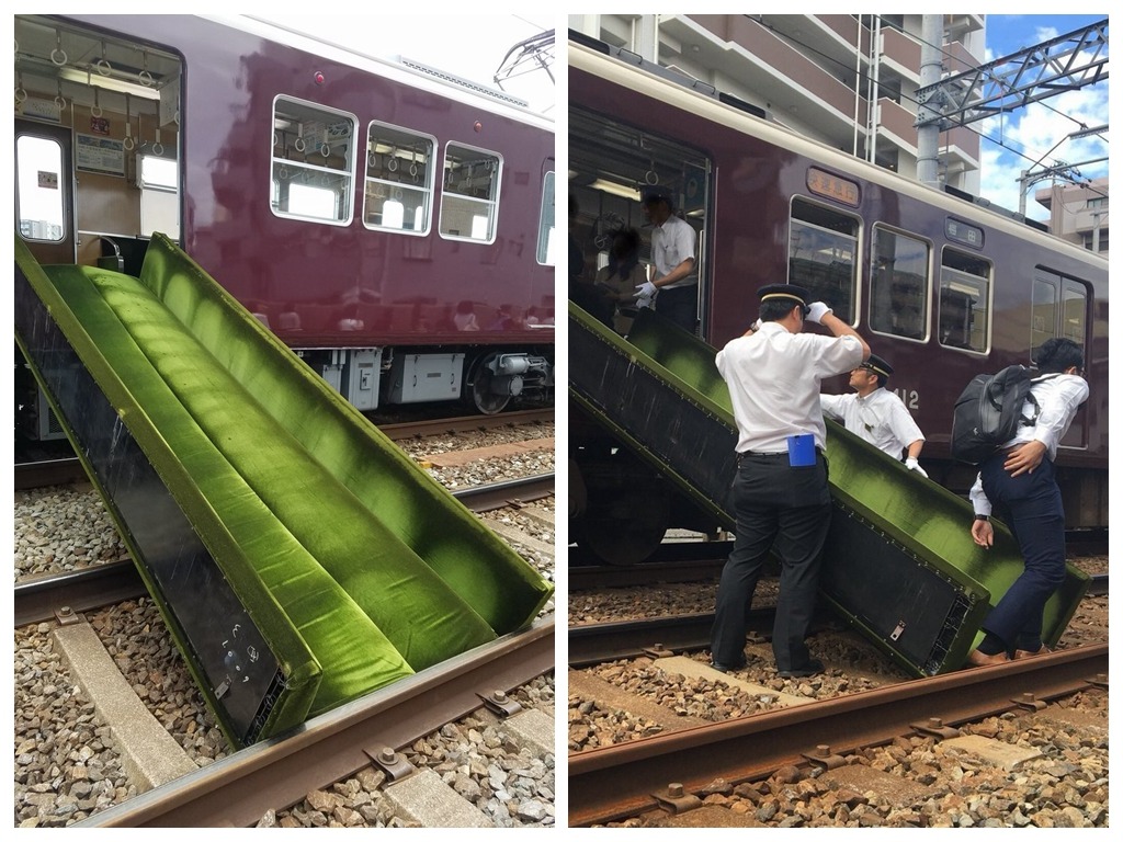 【大阪地震】阪急電車特別設計長椅 遇地震變逃生梯