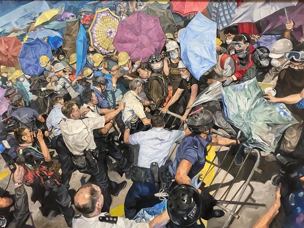 畫家繪雨傘運動相片惹爭議！受政治打壓還是抄襲？