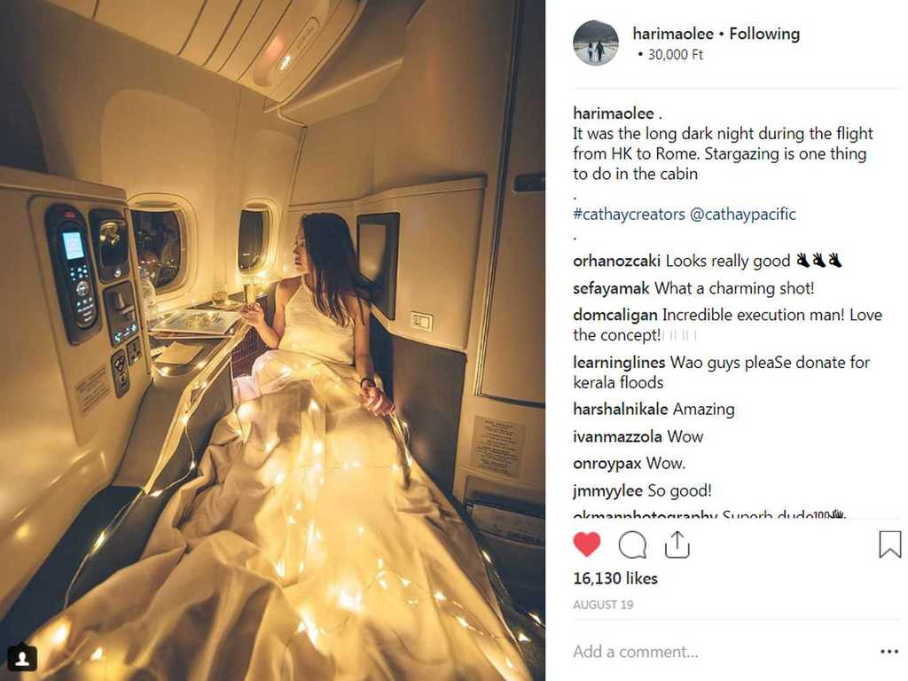 港攝影師 IG 晒商務艙燈飾靚相 疑拍攝時滋擾航班乘客惹爭議