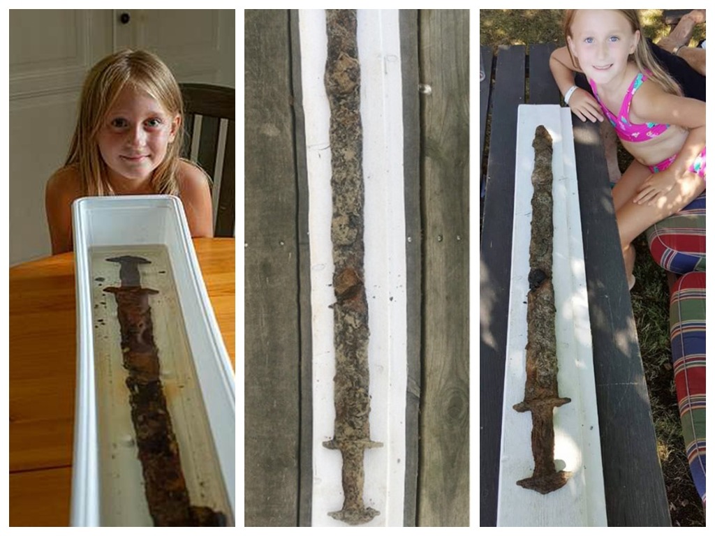 現代亞瑟王？瑞典 8 歲女孩拔出湖中 1500 年古劍