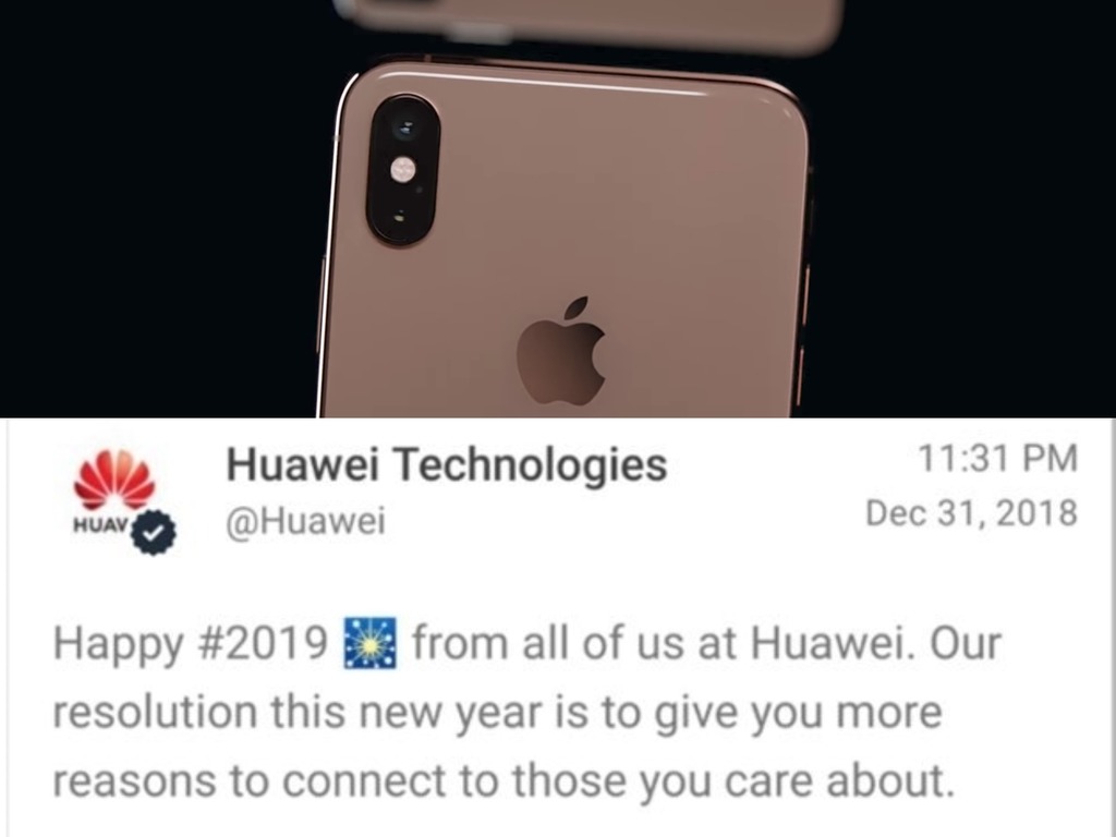 華為用 iPhone 發慶祝新年 Twitter 帖文！Huawei 急刪兼另出新 Post