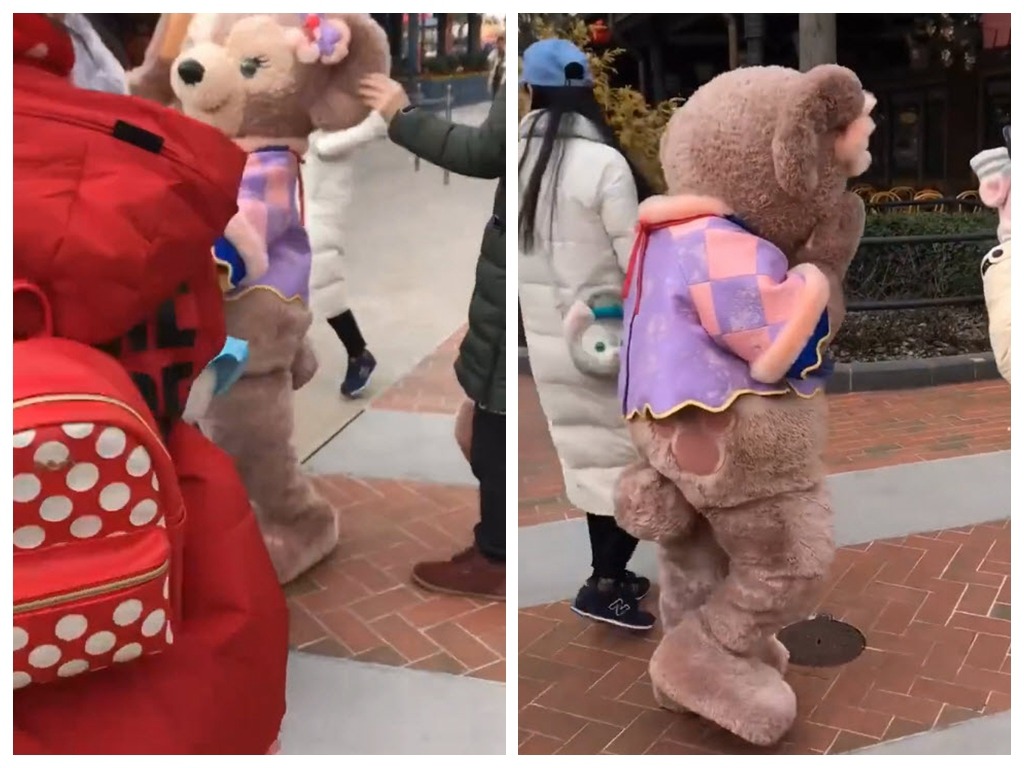 上海迪士尼樂園卡通人物被扯耳 小熊登場不到 20 秒受傷退場
