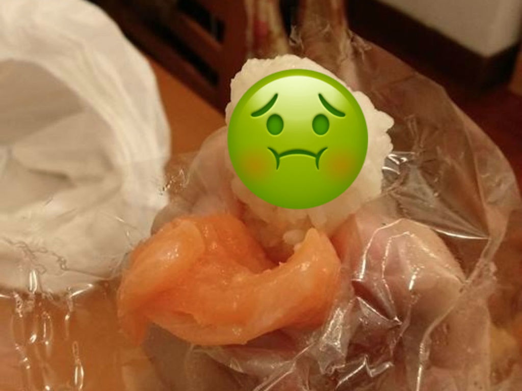 【慎入】連鎖店外賣三文魚壽司「附送」蟲蟲！ 網民：真係送都唔好食