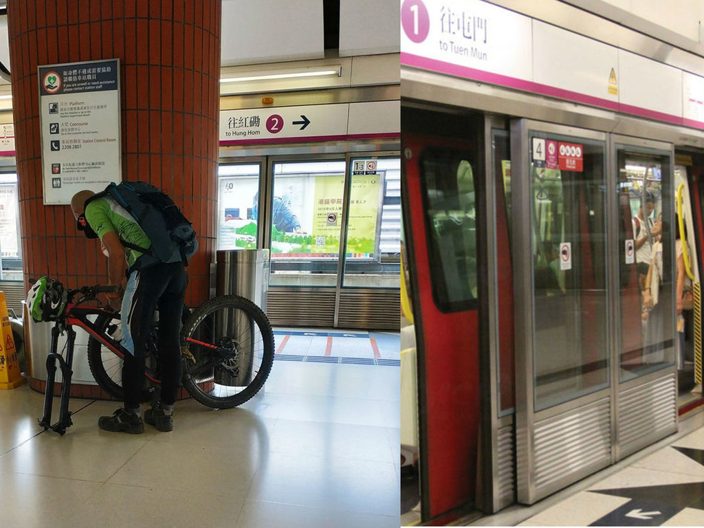 單車男月台拆轆被指港鐵站當維修站！慘被拍照公審