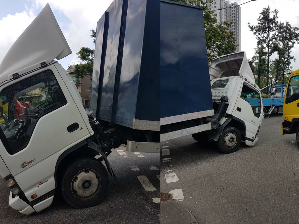 司機購入二手貨車一個月即「跪低」！網民笑稱：貨車都有低頭嘅一日