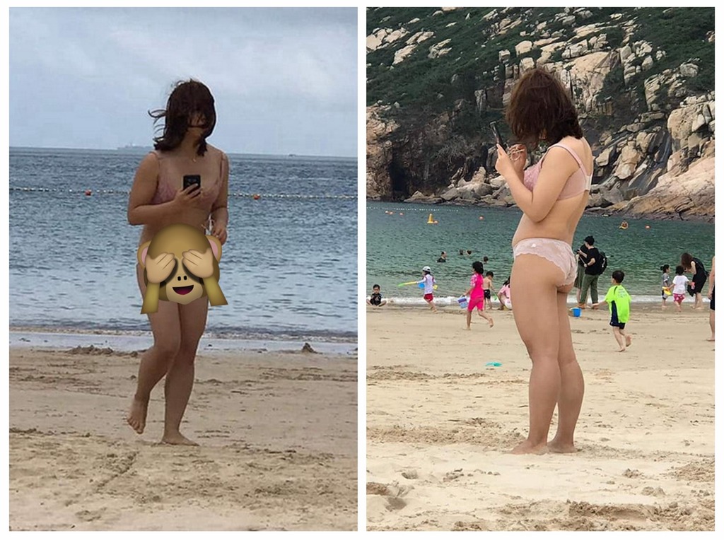 大媽著胸圍底褲於香港沙灘游水？網民驚呼：海洋生態災難