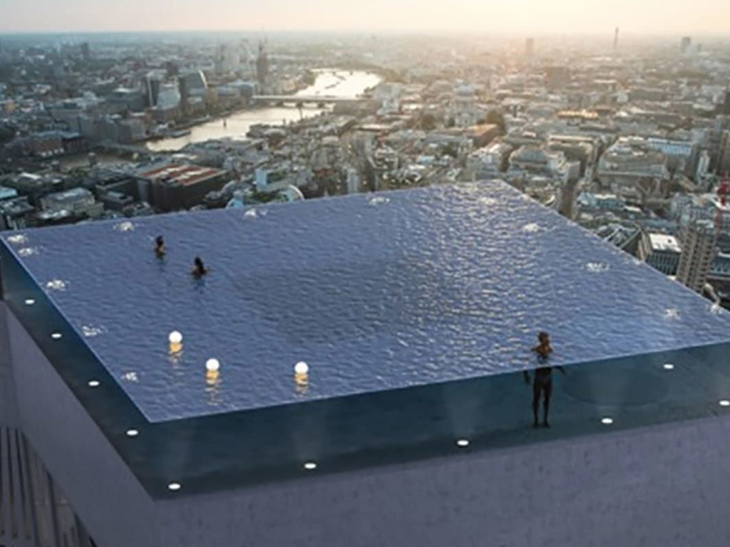 全球首個 360 度頂樓 Infinity Pool 泳池將誕生！靠潛艇從池底入口游上去？