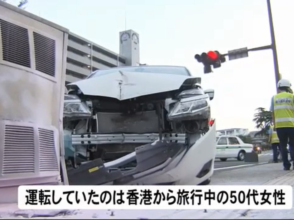 香港女司機遊日本自炒 撞變電箱致鹿兒島 3000 戶停電