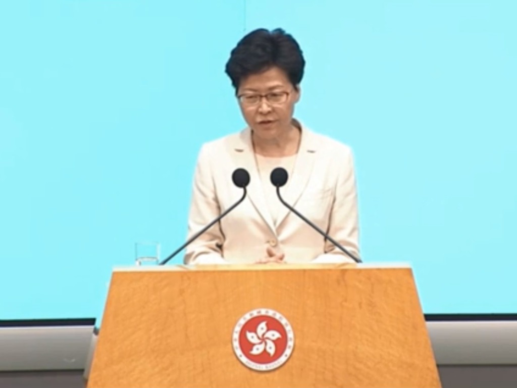 林鄭月娥向香港市民道歉！堅持不用「撤回」字眼．拒收回「暴動」定性【持續更新】