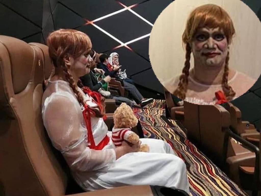 睇戲驚見真人版「安娜貝爾」?網民爆笑:放低手上熊仔