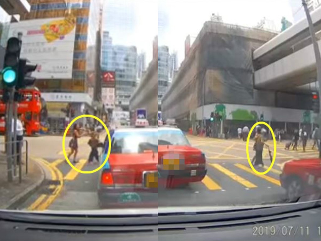 阿婆無視交通燈亂過馬路  路人好心勸阻仍被拒