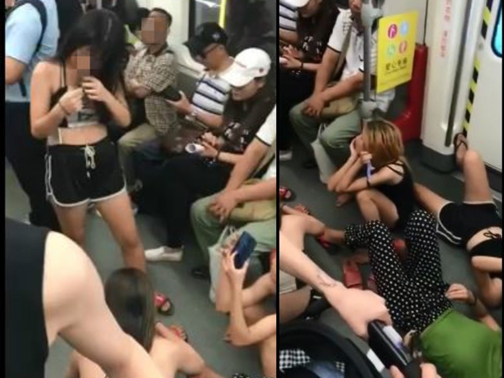 少女地鐵車廂瞓住玩電話  網民諷：唔通就係所謂嘅行為藝術？