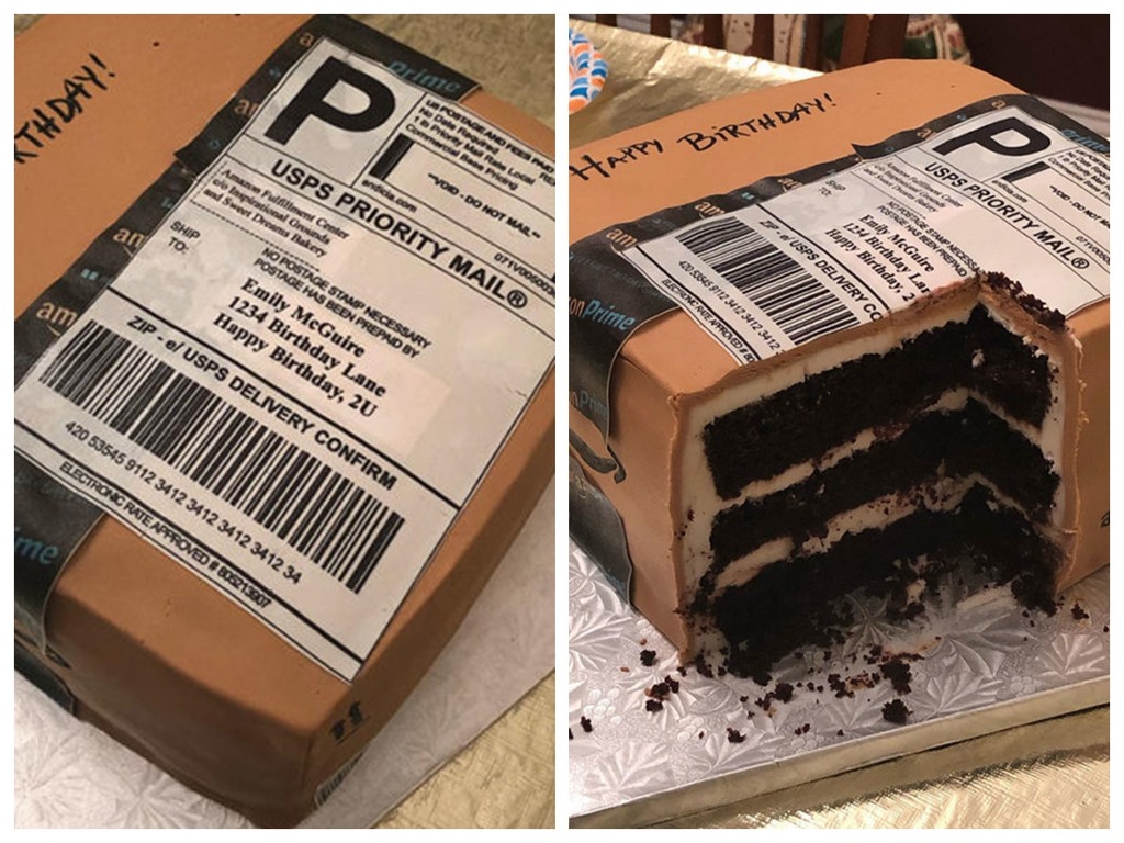 超逼真 Amazon 包裹原來是生日蛋糕