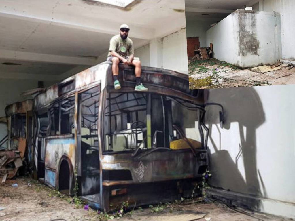 荒廢巴士真假難分？葡萄牙塗鴉藝術家爆紅