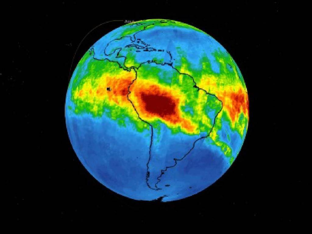 NASA 公佈全球空氣污染圖！一氧化碳從巴西湧向全球