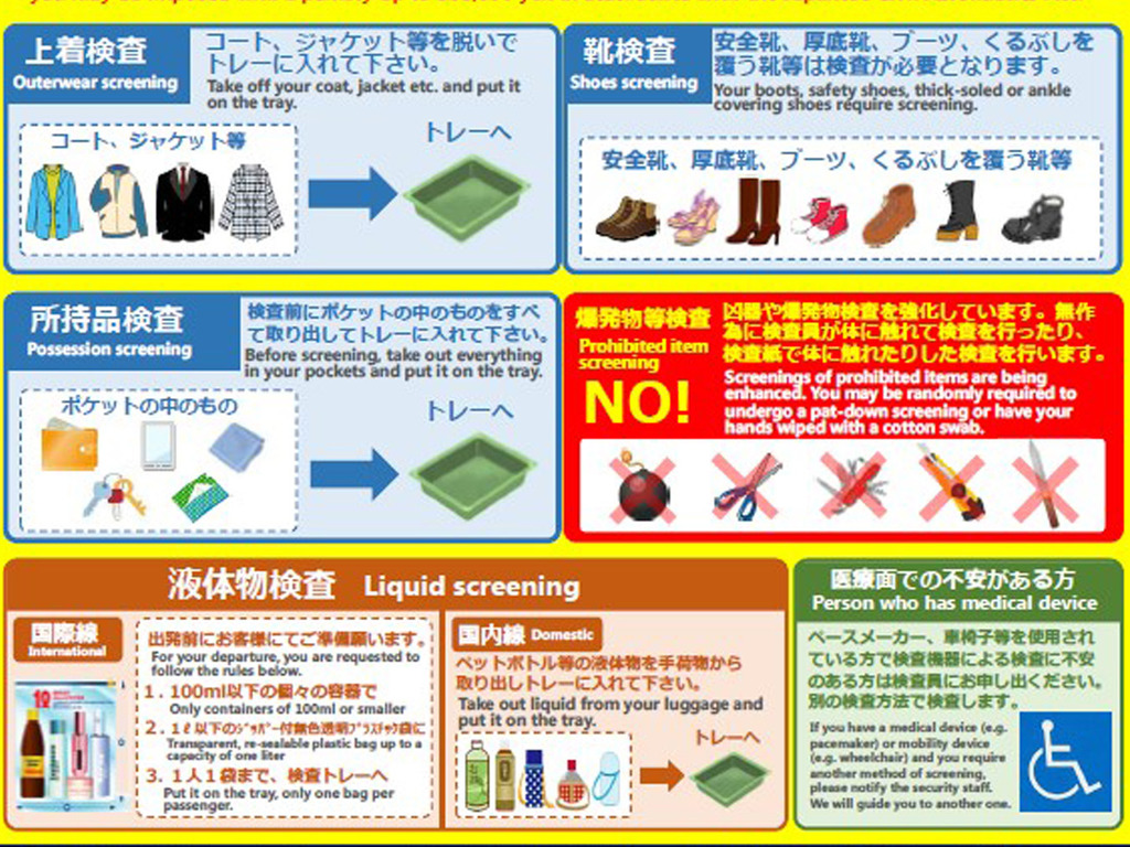 日本機場出入境保安檢查全面升級 外套鞋子必須脫掉
