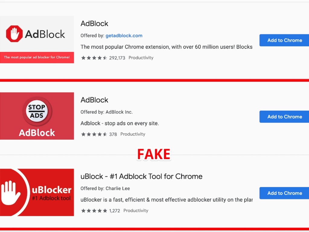 兩個假 AdBlock 及 uBlock 擴充元件出沒注意！小心存在廣告欺詐成分