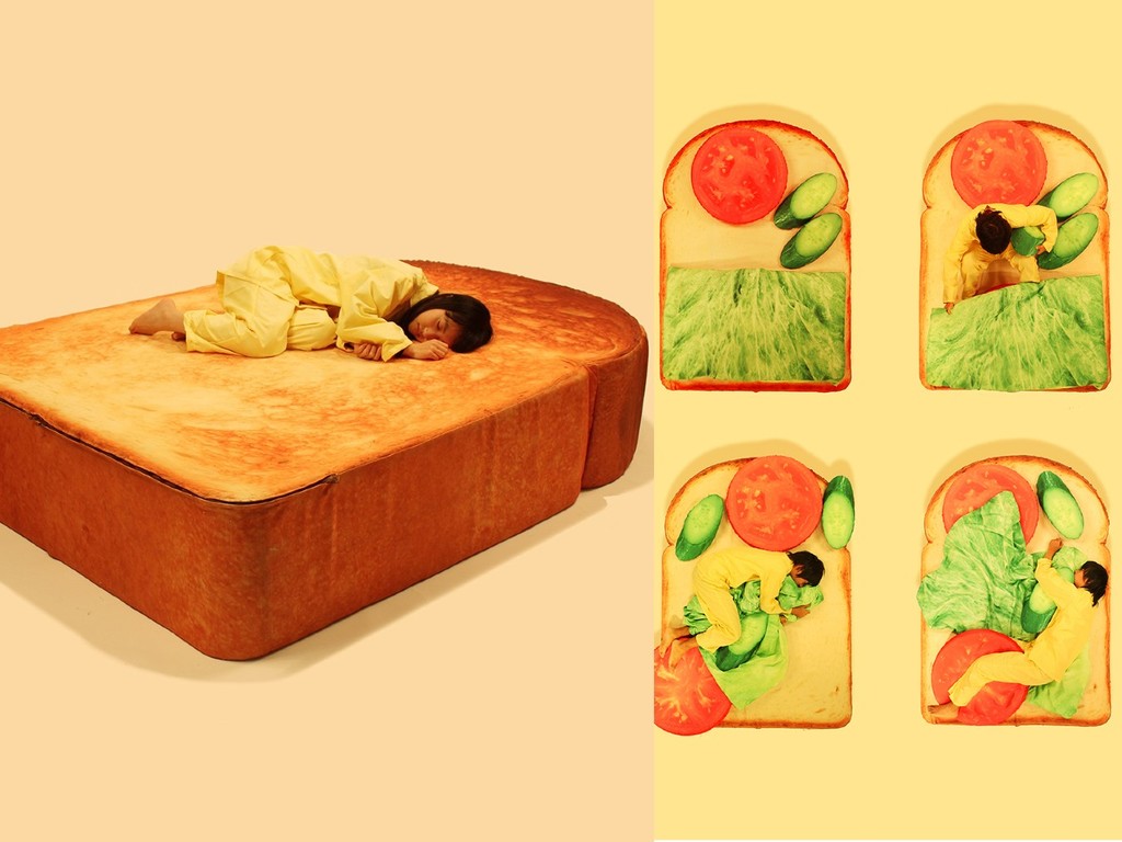 日本推創意「多士床」  床上可配搭「生菜被」‧「香腸抱枕」