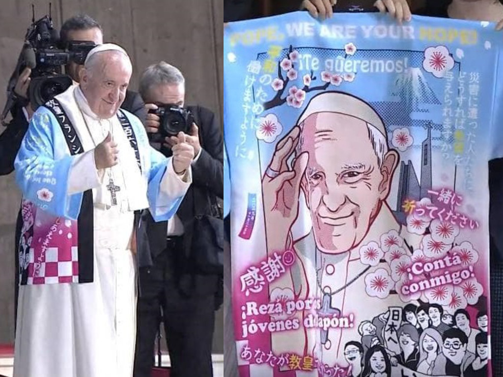 教宗出訪日本官方推周邊商品？連痛 Tee 都有好觸目！