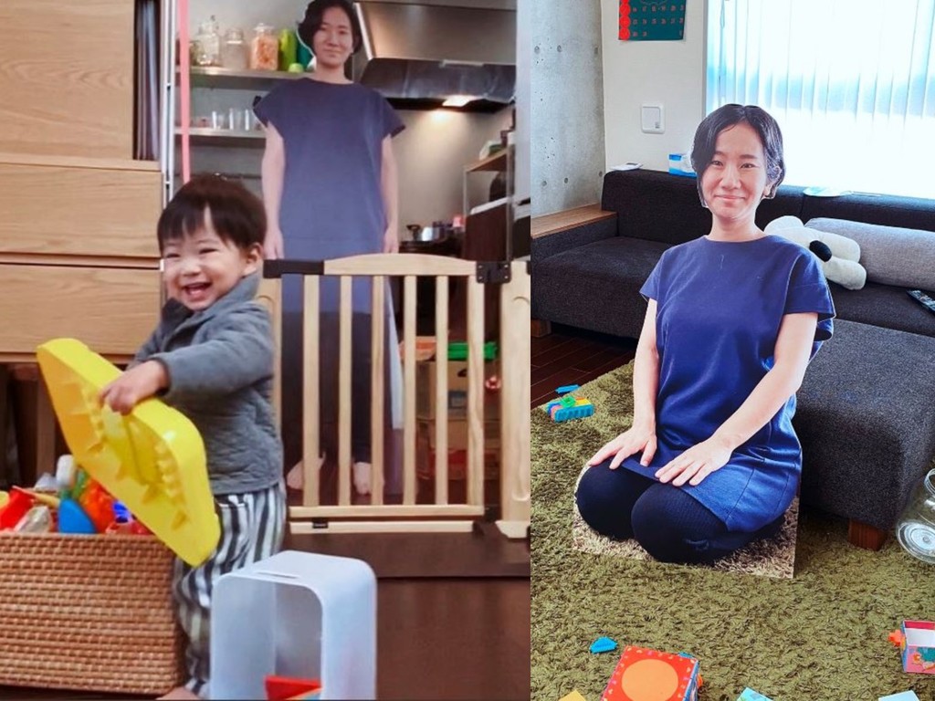 【新手爸媽必睇】日本爸爸製 1：1 媽媽人形紙板  防兒子爆喊太「黐身」？