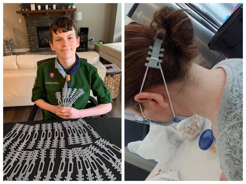 醫護長戴口罩耳背痛 加拿大少年 3D 打印可調節鬆緊神器