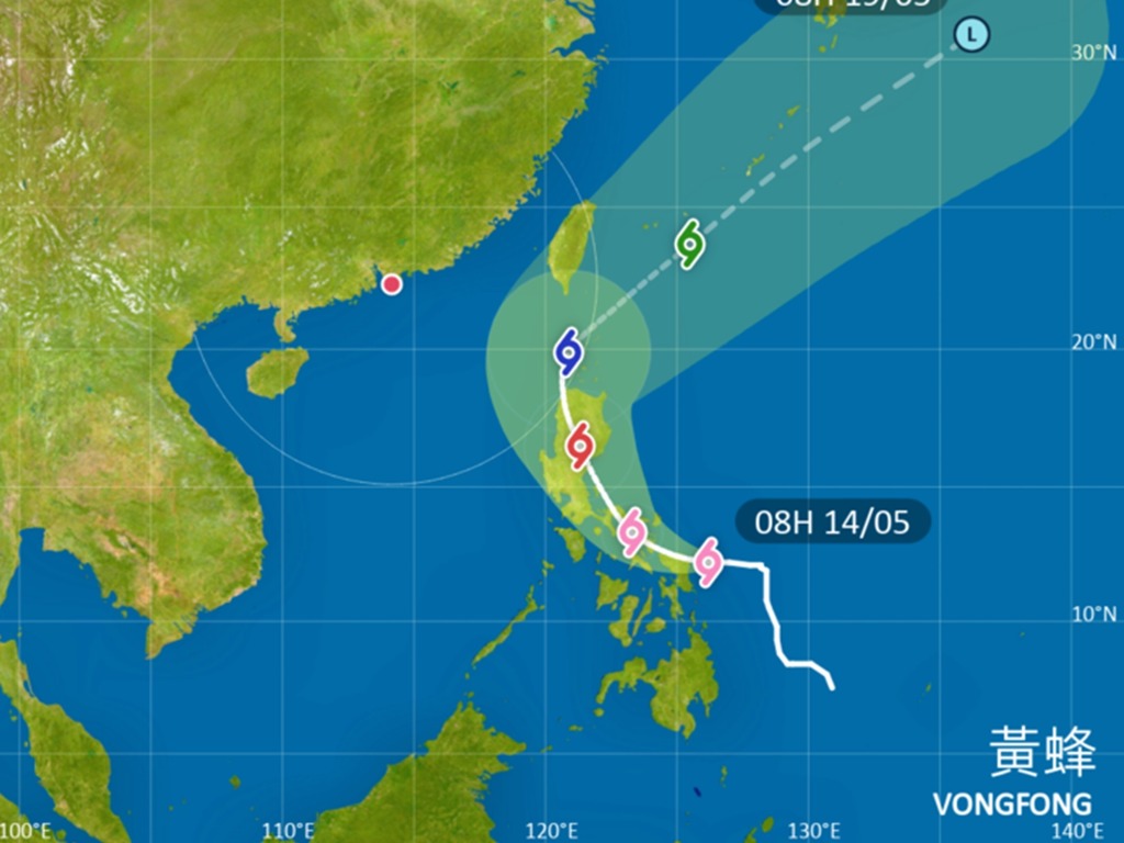 強颱風「黃蜂」轉吹台灣以東  香港天文台料下周仍有狂風驟雨
