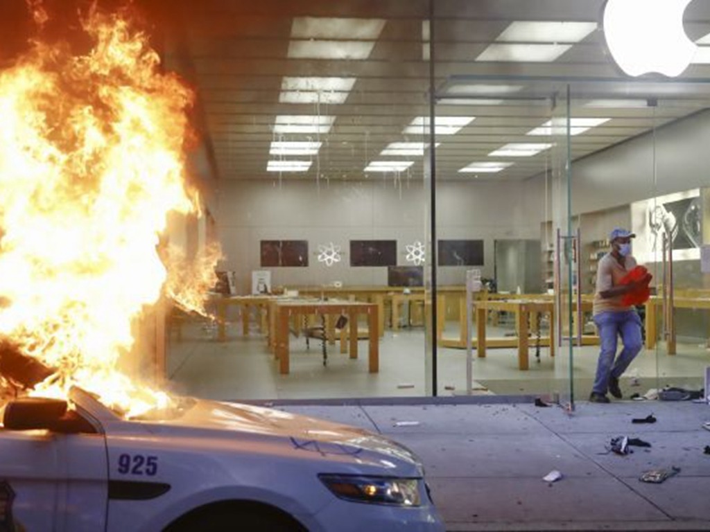 【反警暴】美國多間 Apple 分店遭破壞洗劫 蘋果宣布暫時關閉全美門市