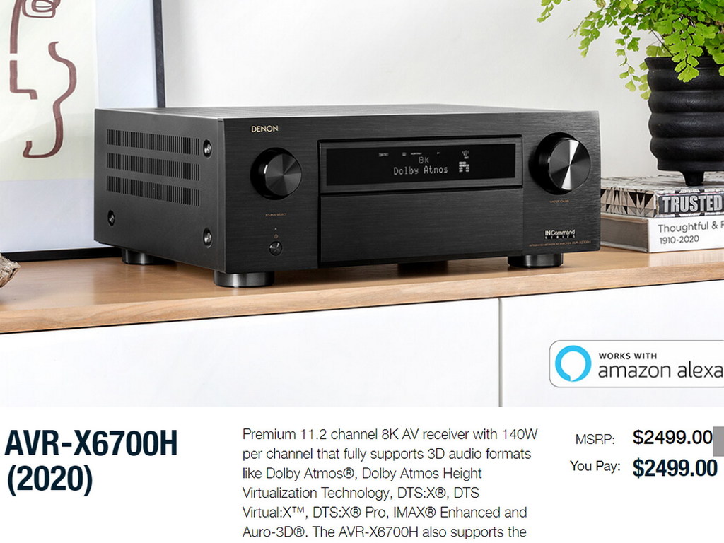 Denon 公布 2020 年多聲道擴音機  AVR-X6700 系列