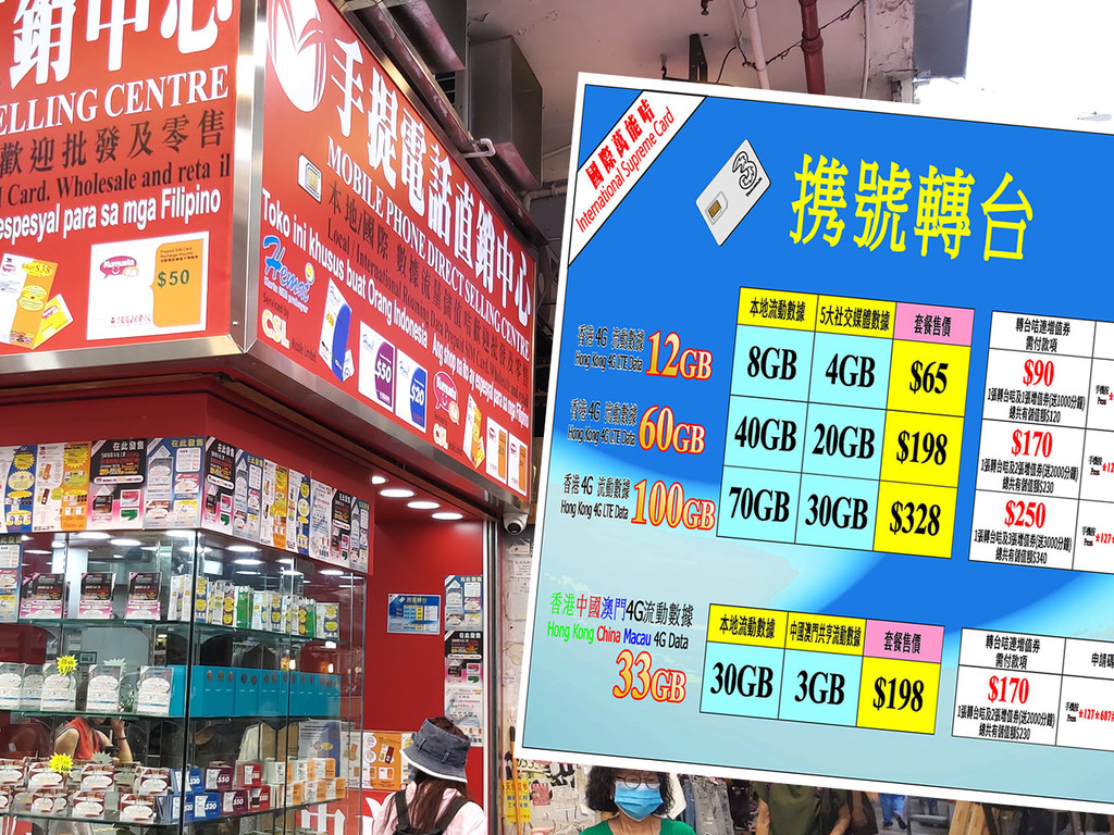 3HK 萬能卡全新 60GB 攜號轉台 Plan  用足一年只需＄170