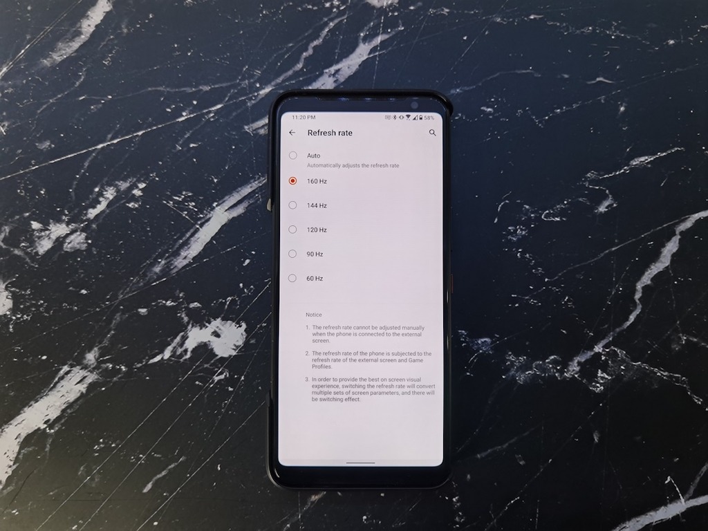 ASUS ROG Phone 3 竟隱藏 160Hz 模式？屏幕流暢度更高
