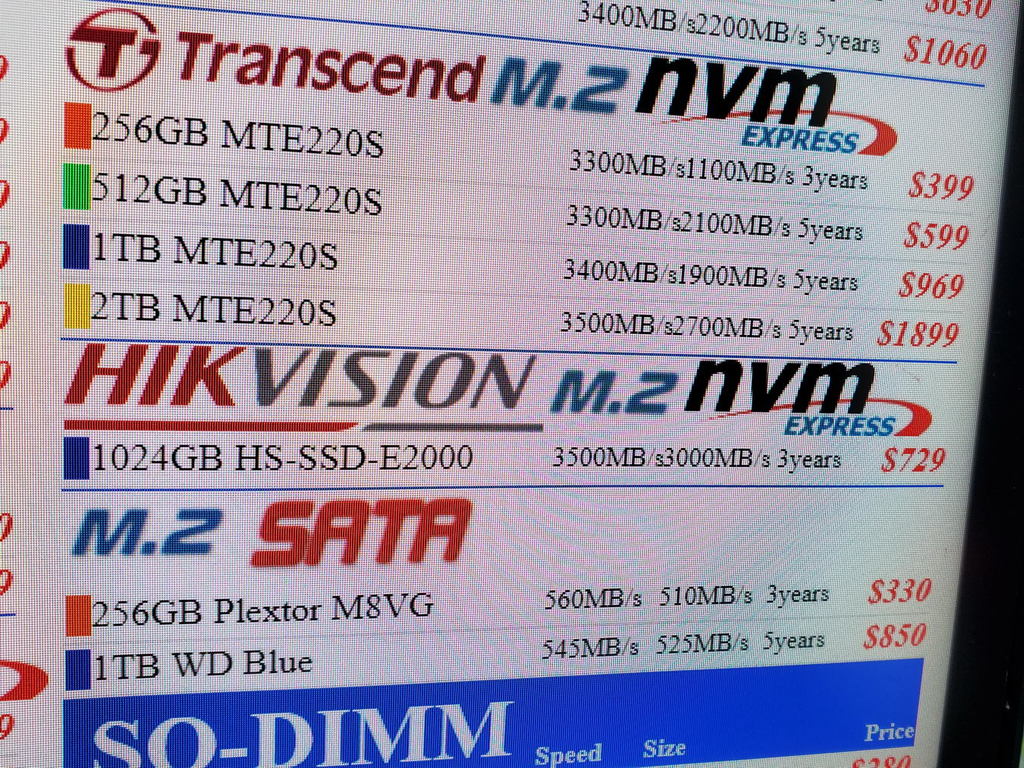 高速 NVMe SSD 新低價！1TB 只需 ＄729！
