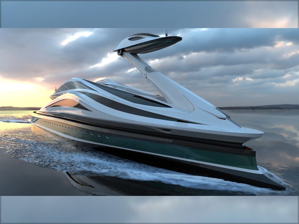 Avanguardia 天鵝造型概念遊艇盛惠 5 億美元  設計靈感源自動畫《電光再造人》