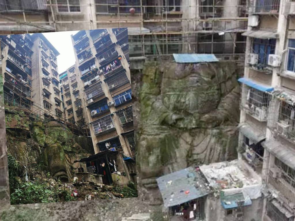 重慶民居建於 13 米無頭大佛上！或是南宋時期遺跡？