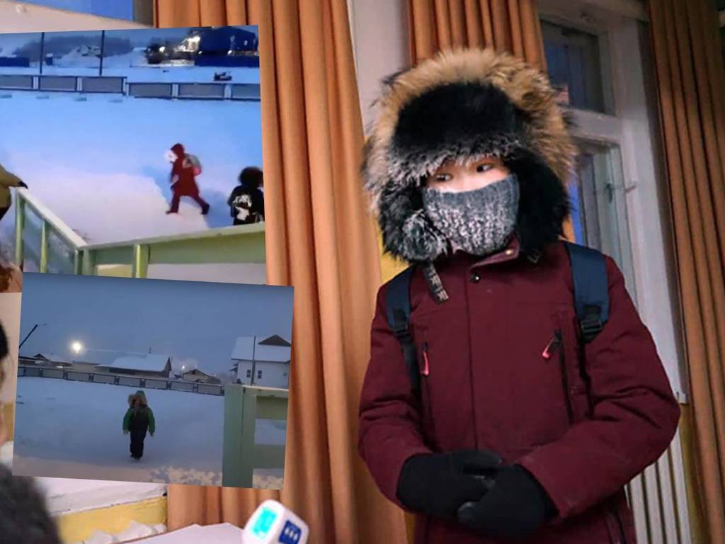 俄羅斯小學生 -51 度睫毛結冰照返學  還差 1 度才能停課