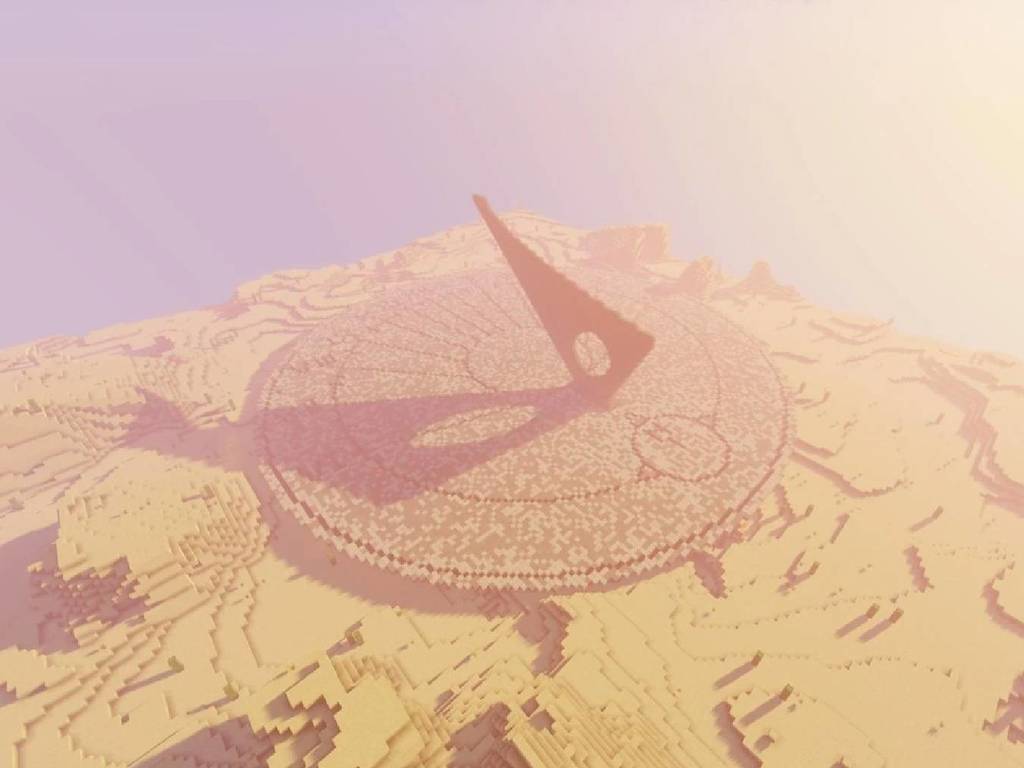 Minecraft 玩家建造巨型日晷！陰影能正確顯示遊戲時間？