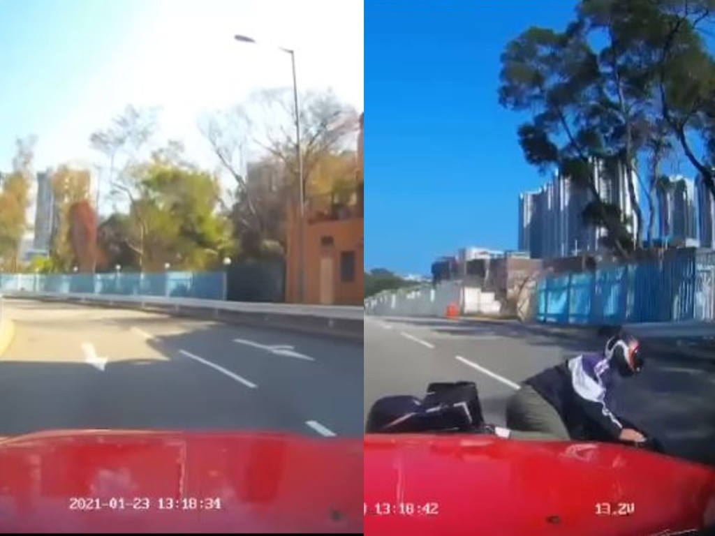 紅的逆線行駛撞電單車  網民：仲夠膽分享條片出嚟？