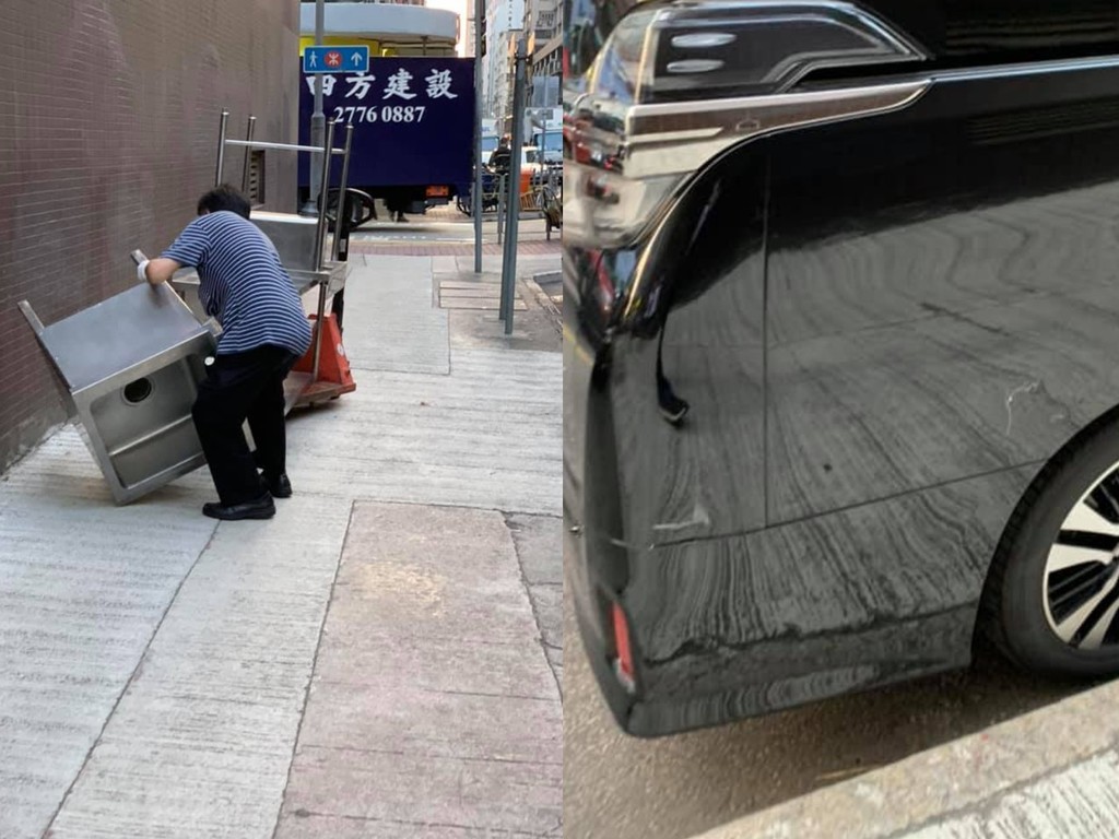 大叔搬鐵架疑刮花路邊私家車  網民目睹貼相上網反被「圍插」