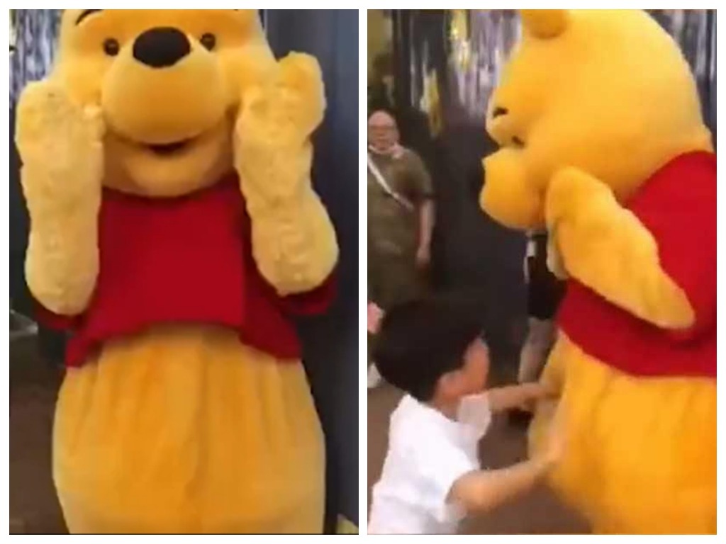 上海迪士尼小熊維尼遇襲 男童連環拳打人偶演員肚子