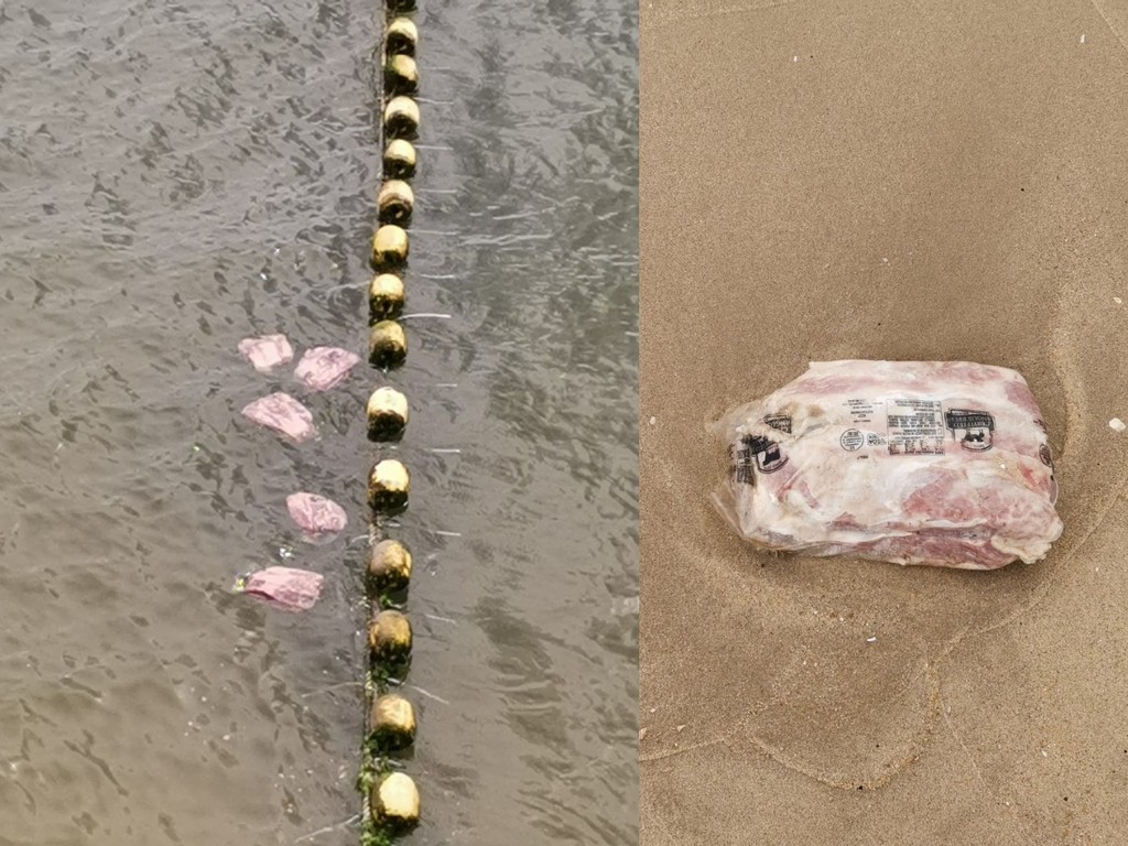 安格斯牛肉隨海水「擱淺」屯門黃金泳灘  區議員呼籲市民切勿取回家食用