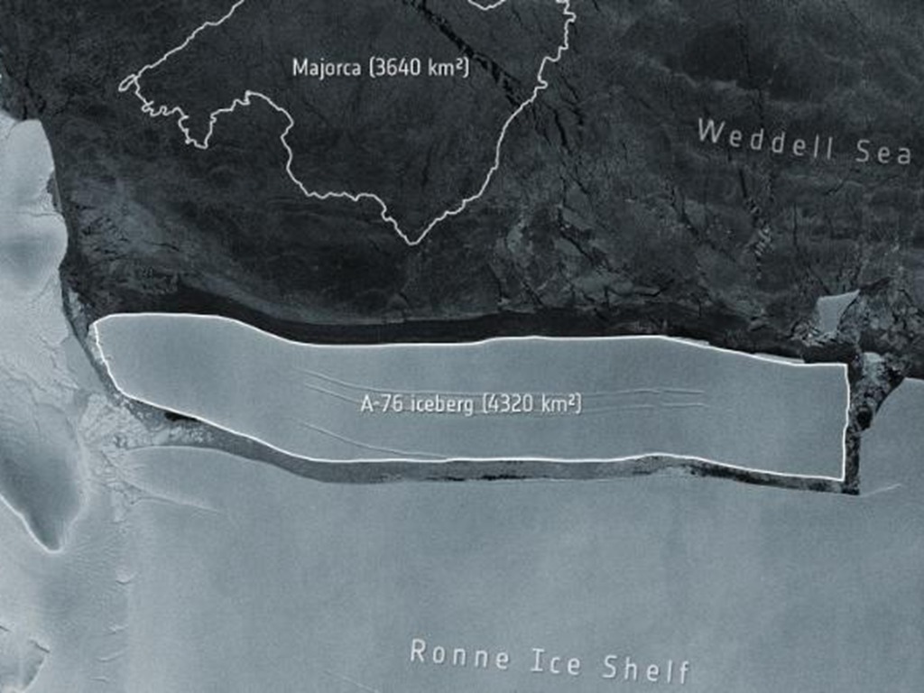 全球最大冰山從南極脫落 面積相當於 4 個香港