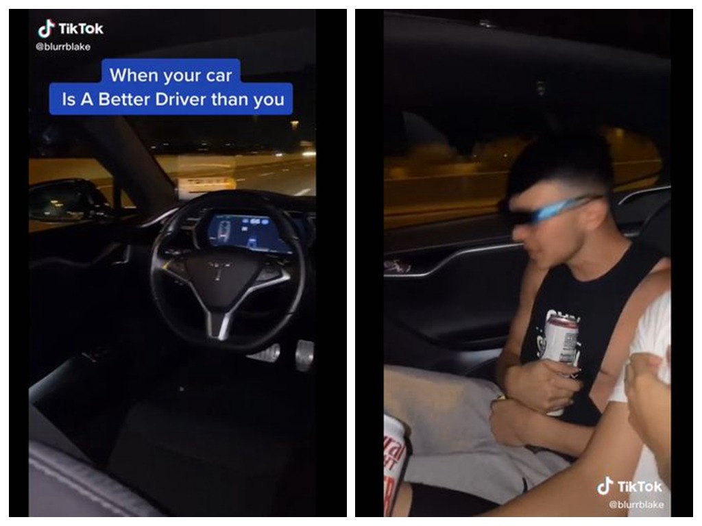 拍 TikTok 片炫耀 Tesla 自動駕駛 故意不坐司機位車內喝酒跳舞