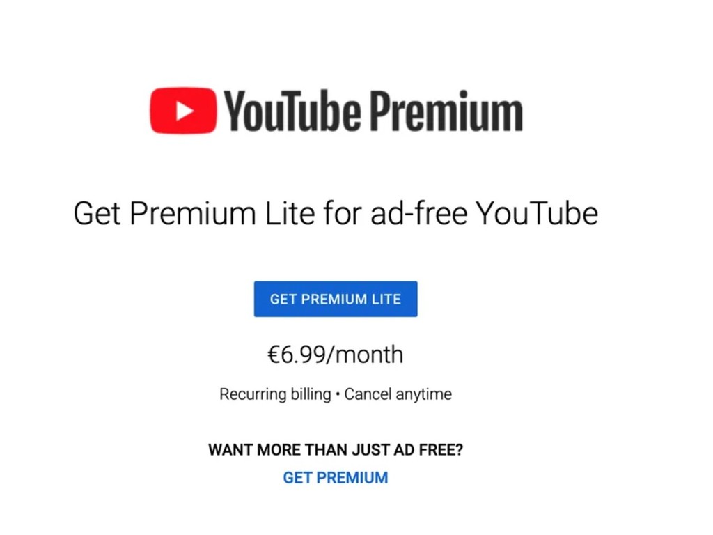 YouTube 推「Premium Lite」平價訂閱版！功能大縮水