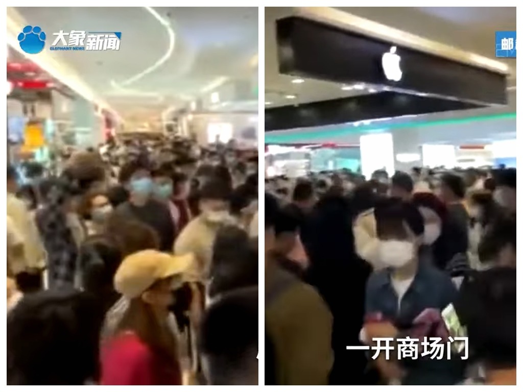 【再炒上?】限量發售迫爆商場! 西安逾百人喪跑搶購 iPhone 13