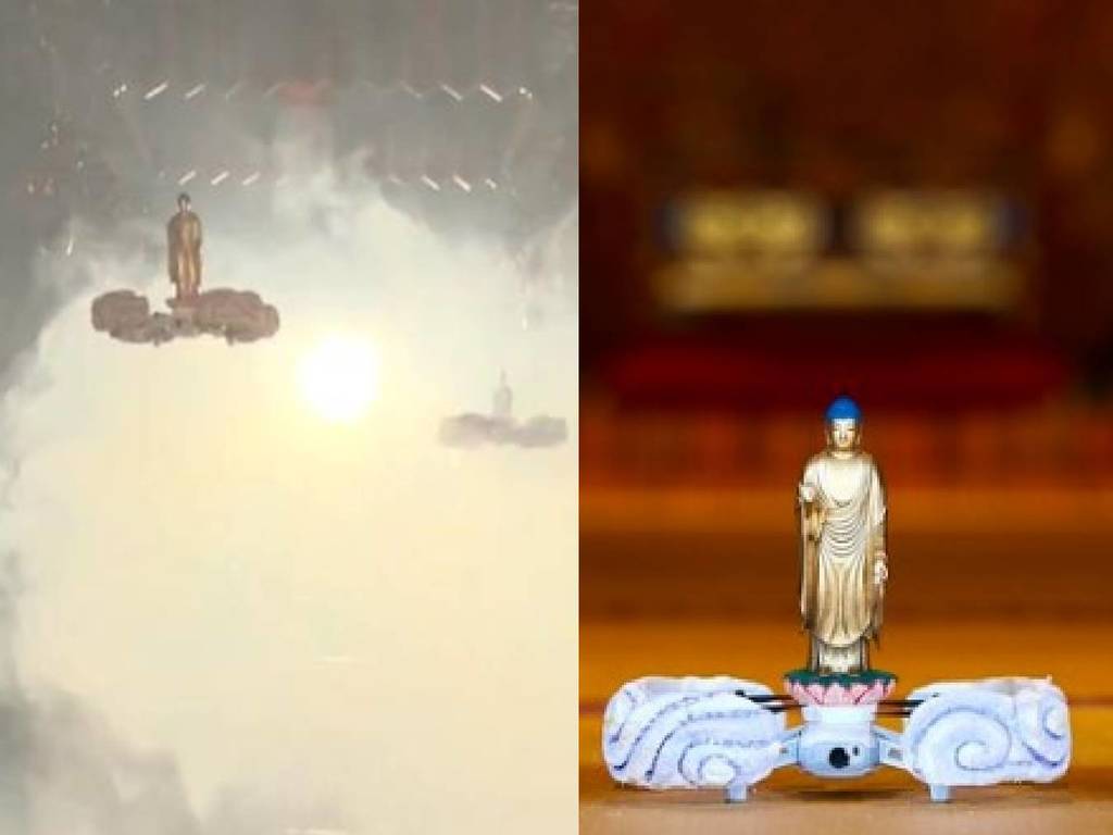 日本佛師花 5 年研發「飛佛」無人機！讓佛像在「佛光」下飄浮