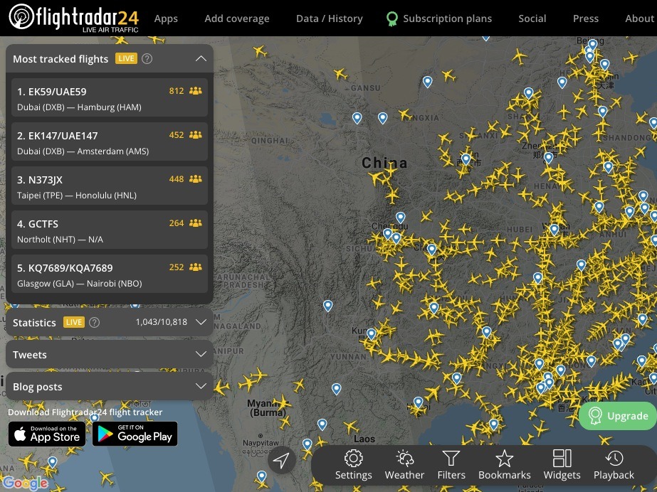 央視不點名批評即時航班網站  Flightradar24 刺探中國軍情？