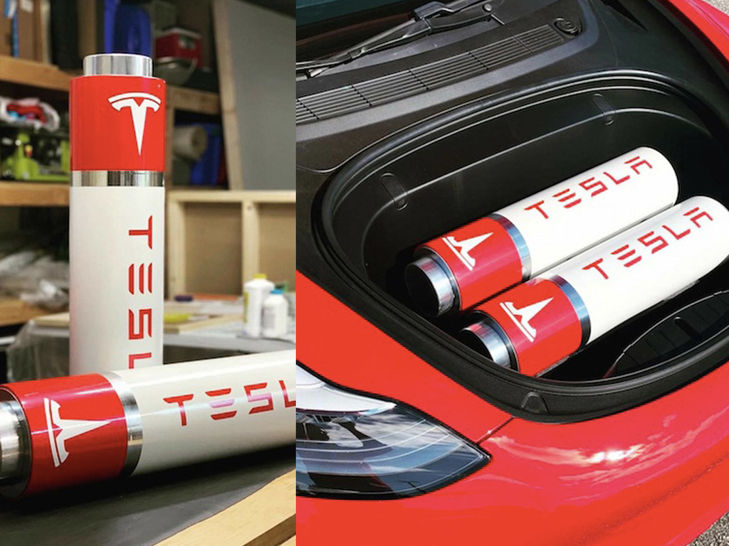【e＋車路事】Tesla 車頭加裝兩粒 AA 電？ 車主精心炮製車用「電芯」