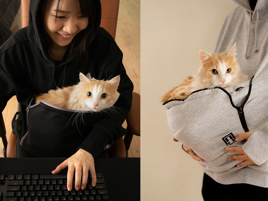 打機不怕忽略貓主子 日本電競家具品牌推貓袋衛衣