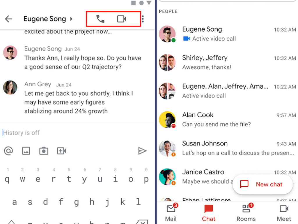 Gmail App 新增「電話」鍵  直接撥打語音或視像通話