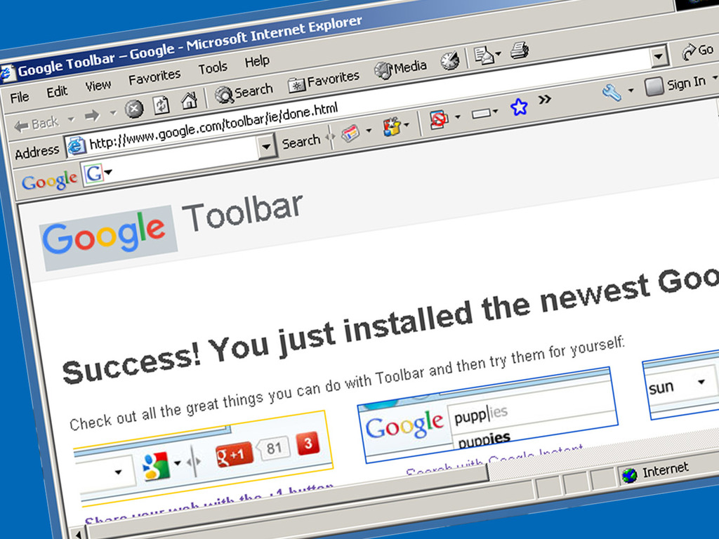 IE 年代搜尋好幫手？ Google Toolbar 完成歷史任務